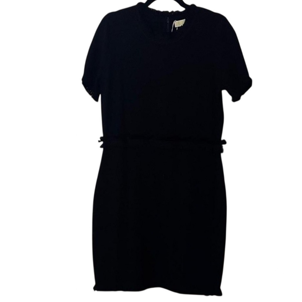 NWT MICHAEL Michael Kors Women’s Office Chic Black Textured Knit Dress — LARGE - Picture 4 of 5